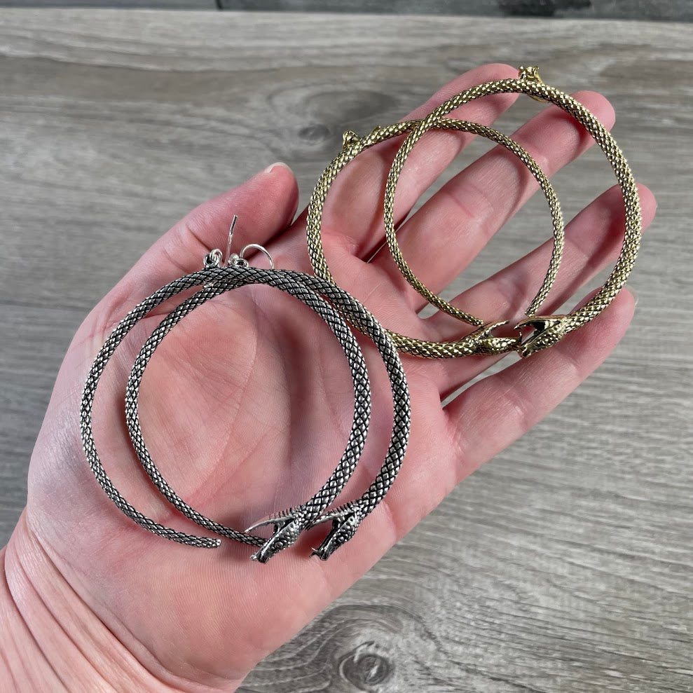 Snake earrings in pot metal serpent dangle jewelry wholesale