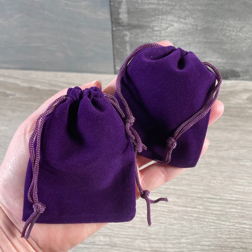 Purple pouch for crystals stones pendulums and small jewelry