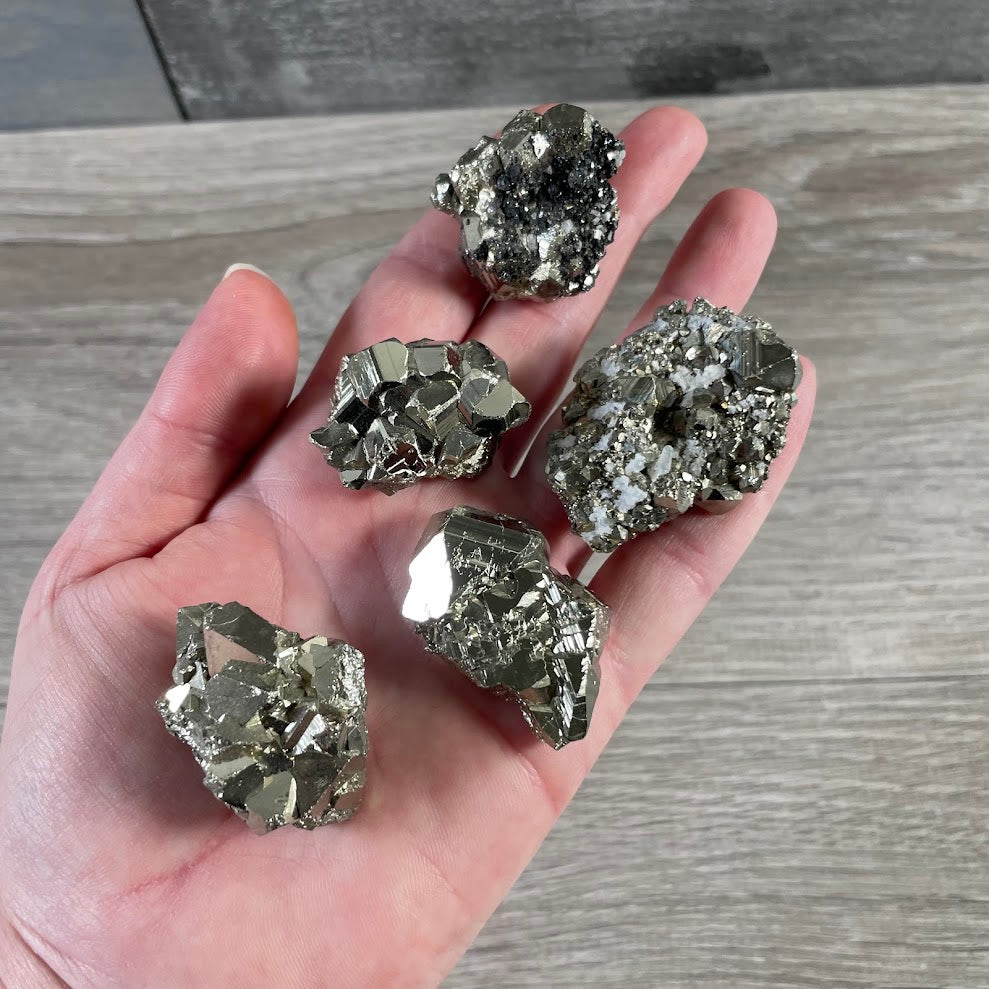 Natural pyrite mineral specimen for crystal shops and collectors