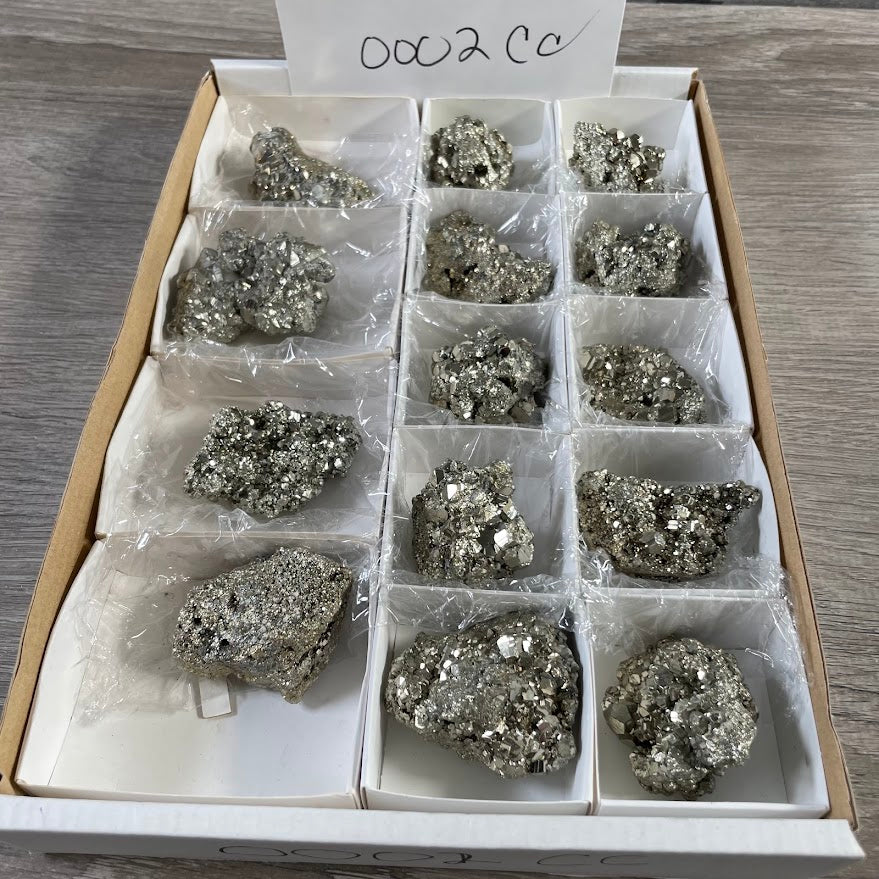 Wholesale raw pyrite clusters for rock shops gift stores and retailers