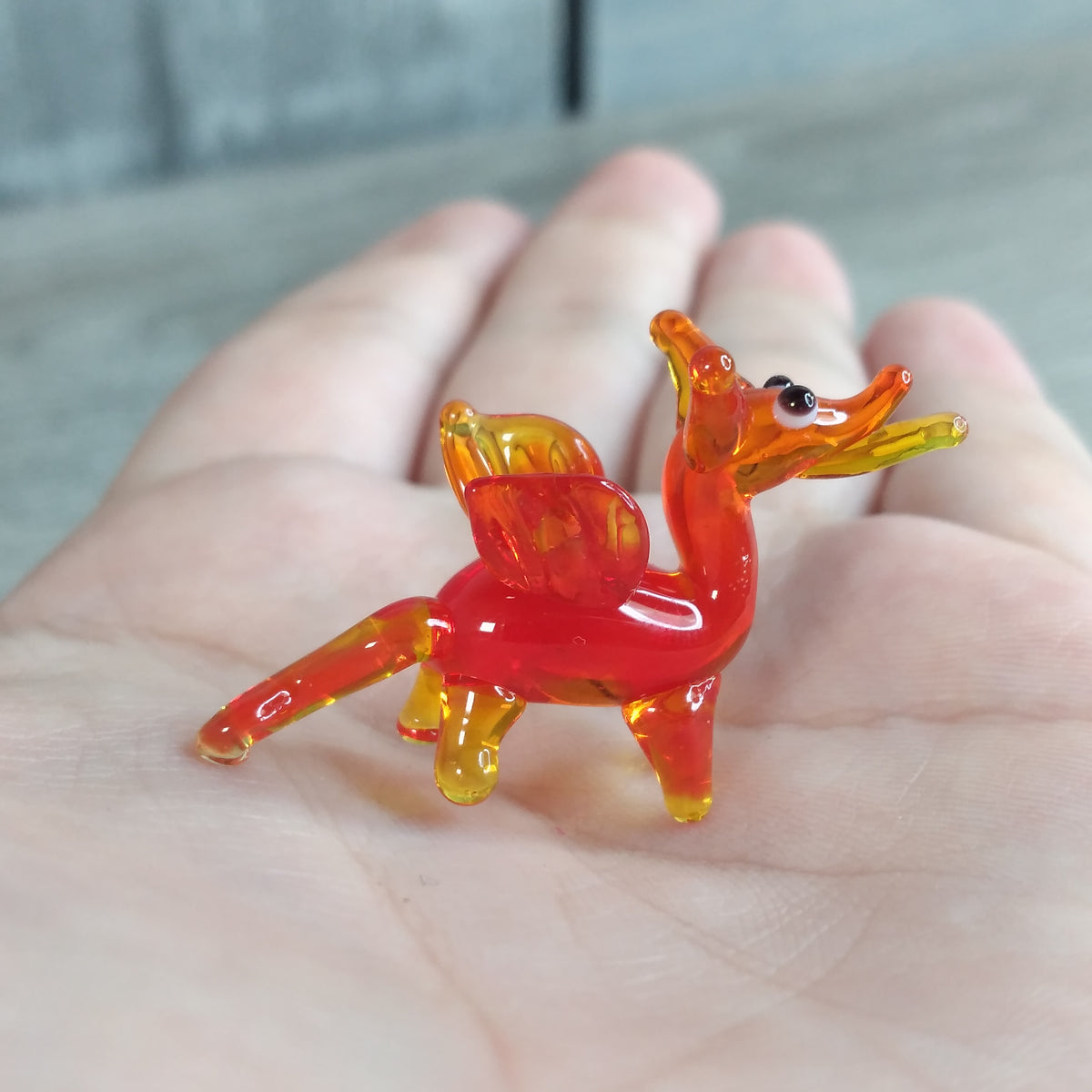 Red Dragon miniature glass animal figurines assorted collectible animals for gift shops