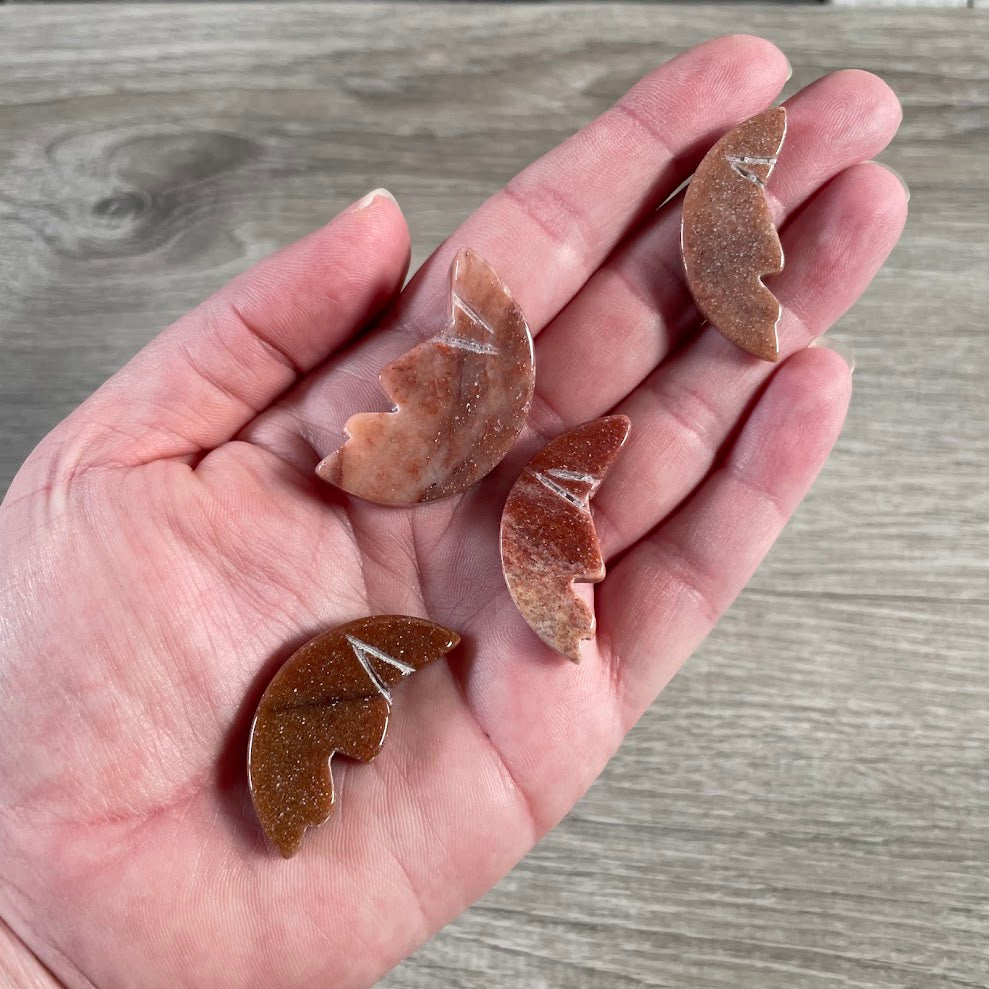 Wholesale red aventurine gemstone moon face carving for metaphysical and crystal stores