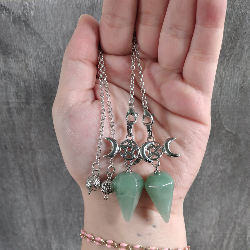 Triple Moon Gemstone Pendulums