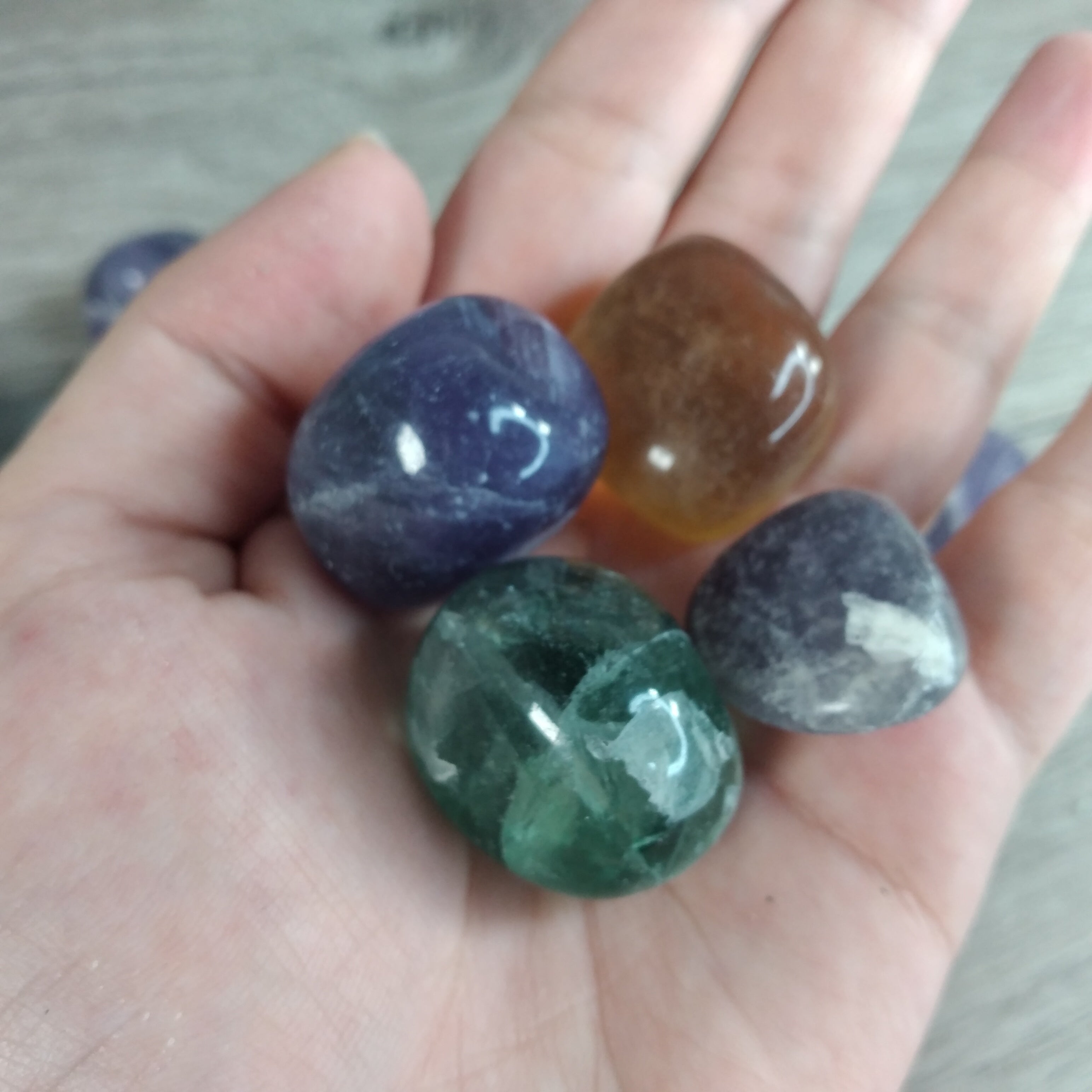 Colorful Fluorite Tumbled Stone 1 Lb