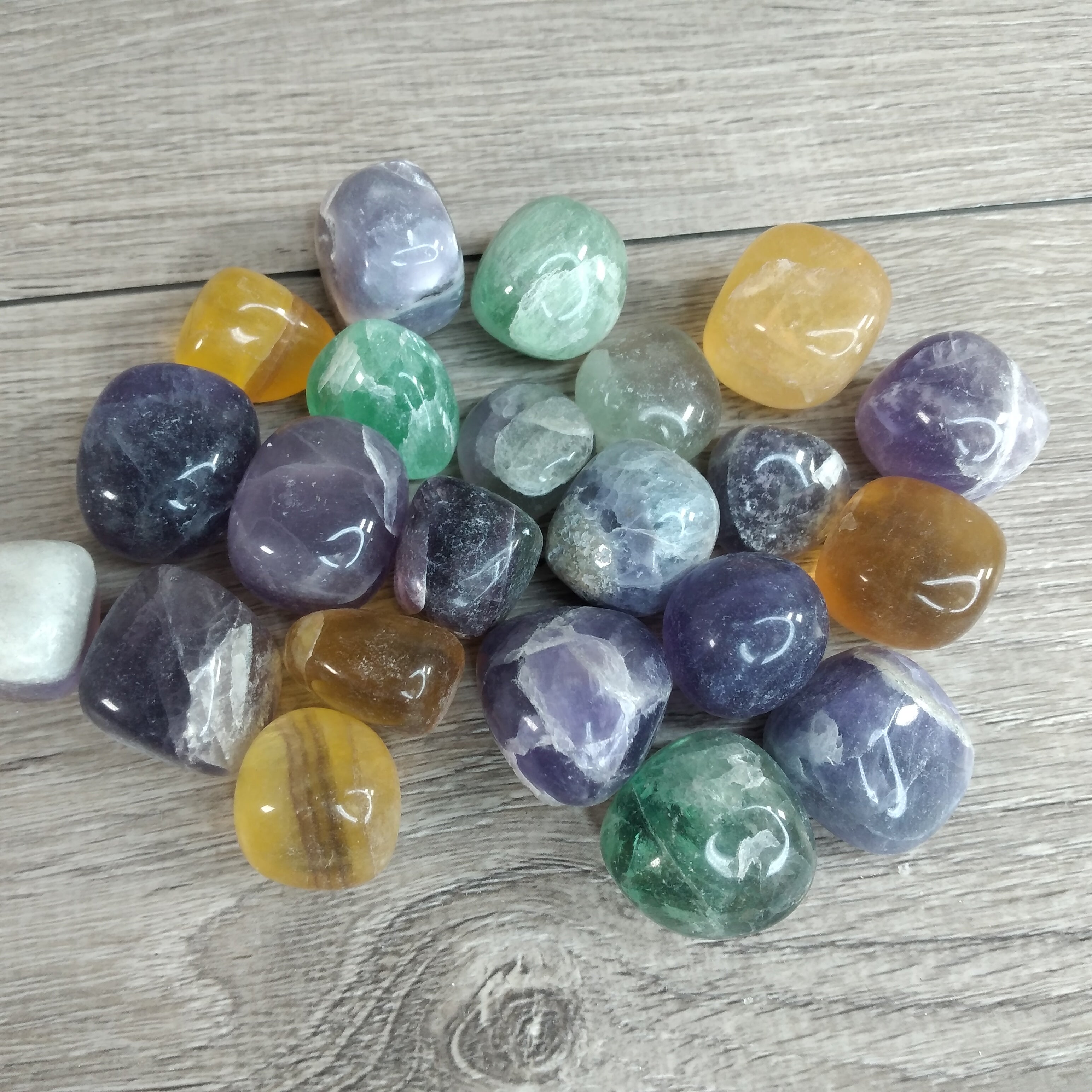 Colorful Fluorite Tumbled Stone 1 Lb