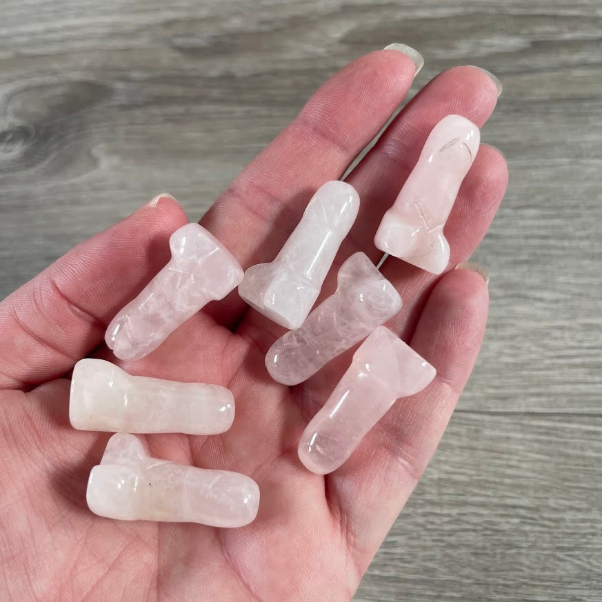 Wholesale rose quartz carved gemstone phallic figurines for retailers