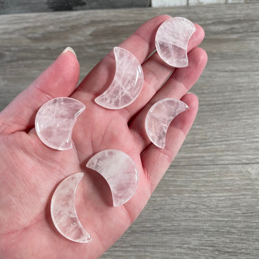 rose quartz gemstone moon carvings metaphysical shop supplies