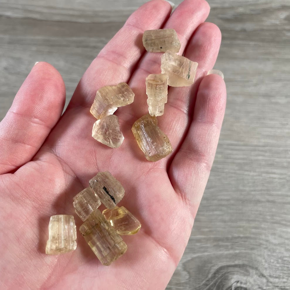 Natural raw Scapolite gemstone crystals with unique mineral formations