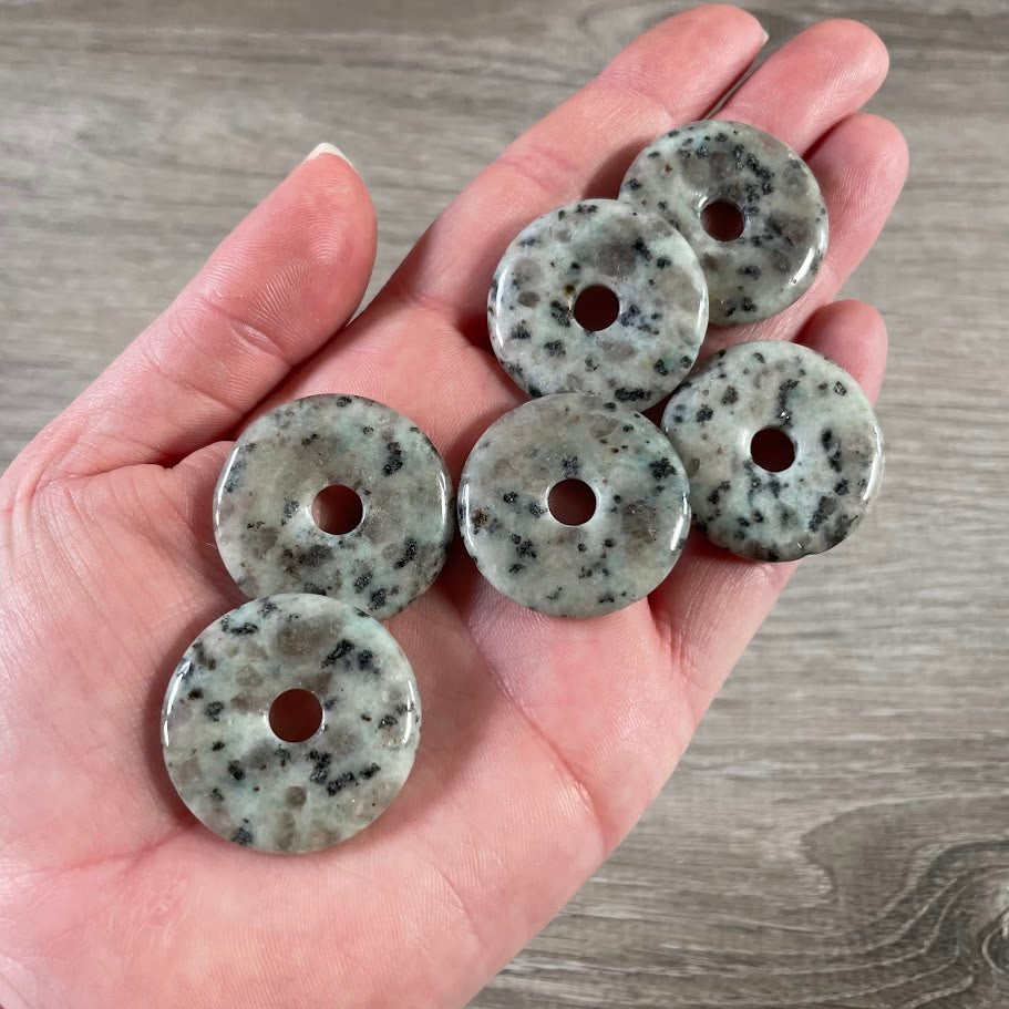 sesame jasper natural gemstone pi stone donut necklace