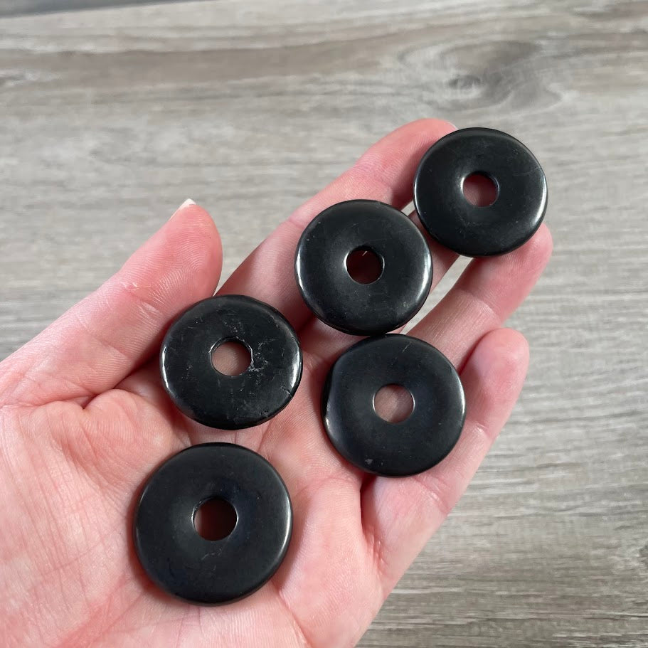 shungite 30mm pi stone donut charm