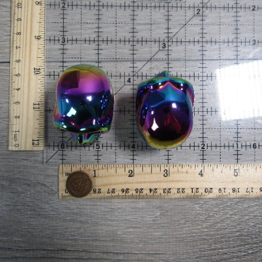 Aura Electroplated Glass Skulls