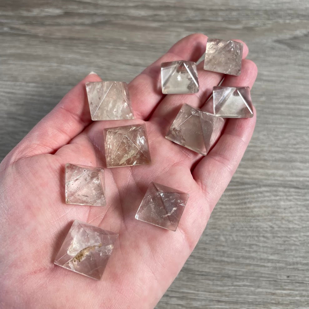 Brazilian smoky quartz gemstone pyramids crystal shop supplies