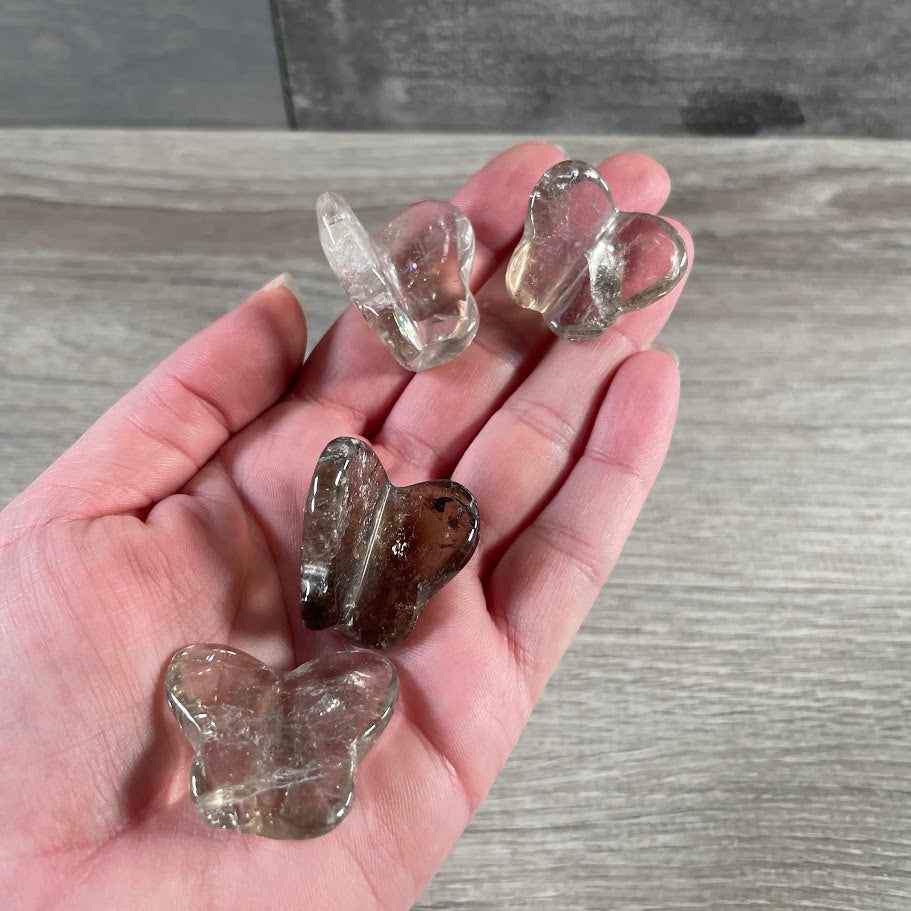 smoky quartz butterfly crystal carving wholesale