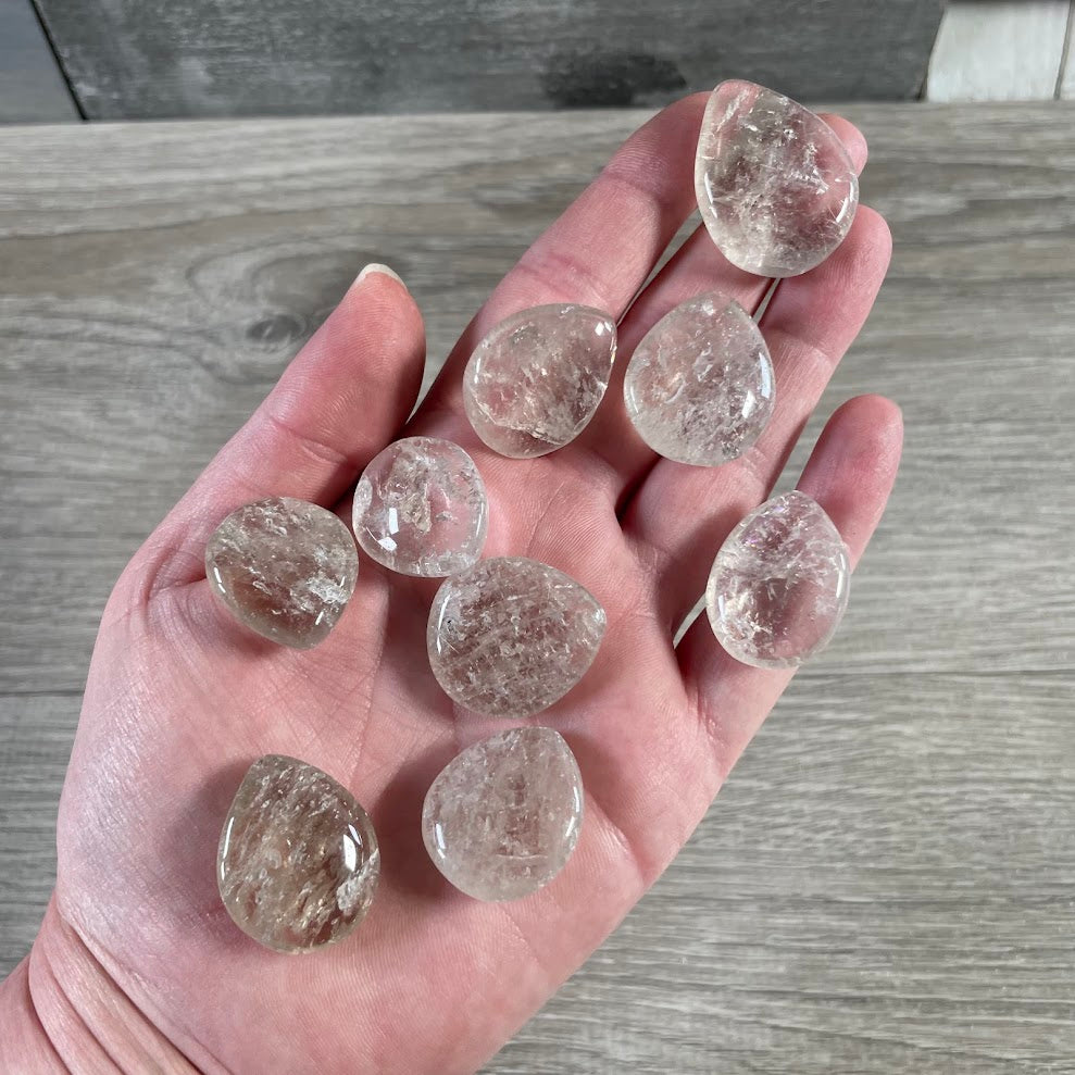 smoky quartz teardrop shaped natural gemstone with smooth polished finish