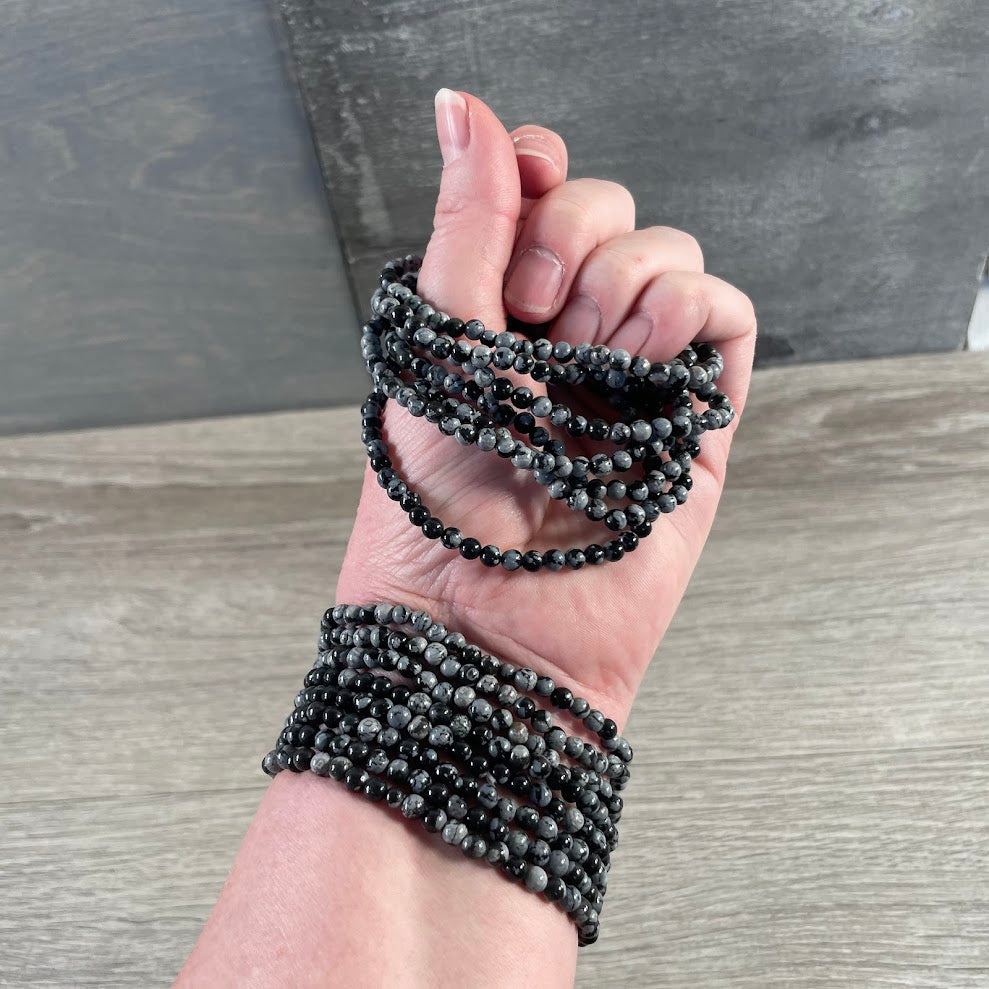 snowflake obsidian wholesale gemstone bead jewelry for crystal retailers