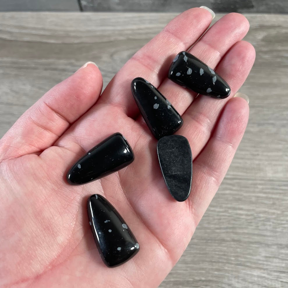 snowflake obsidian gemstone cabochons for wire wrapping and jewelry settings
