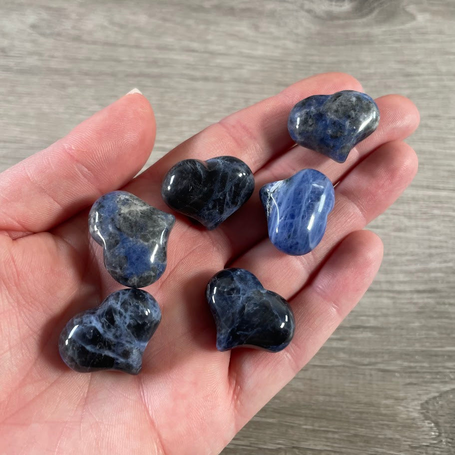 sodalite bulk gemstone heart stones for wholesale gift shop displays