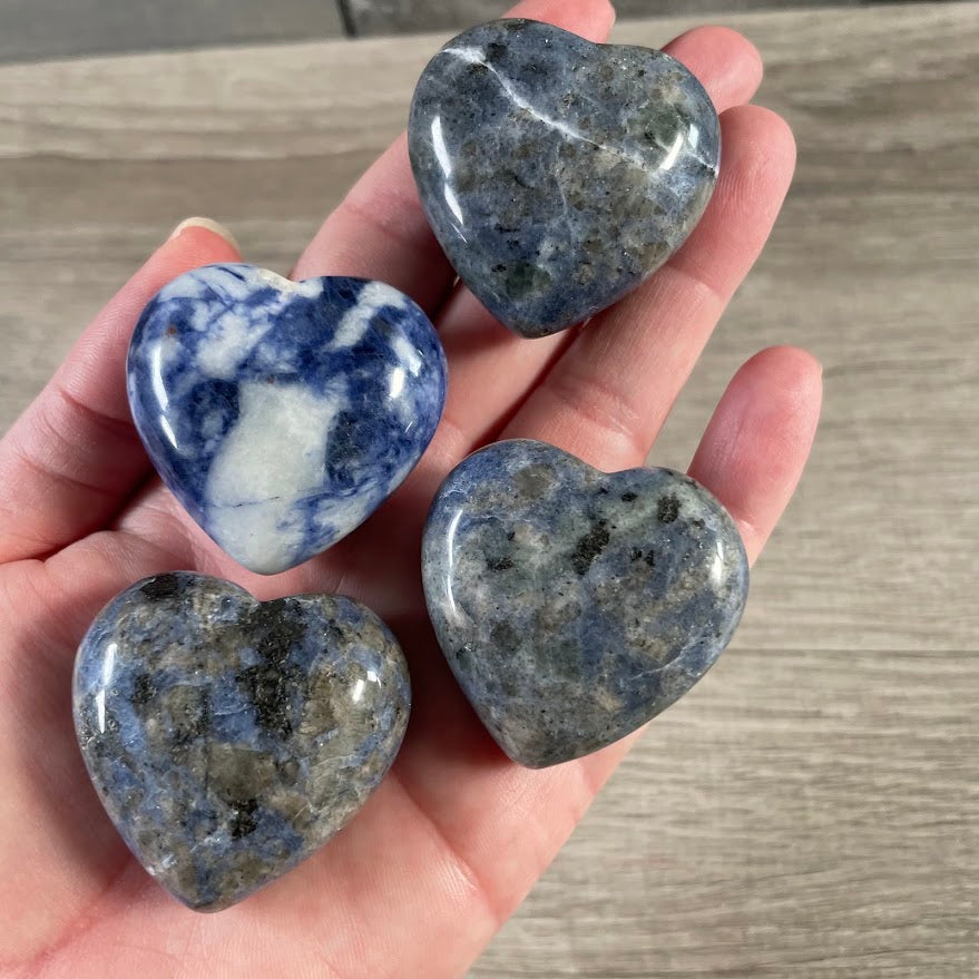 wholesale sodalite large puffy heart