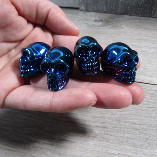 Aura Electroplated Glass Skulls