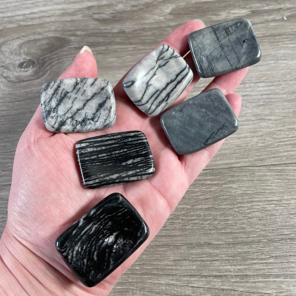 gemstone spider web jasper rectangle worry stones made from polished natural stone