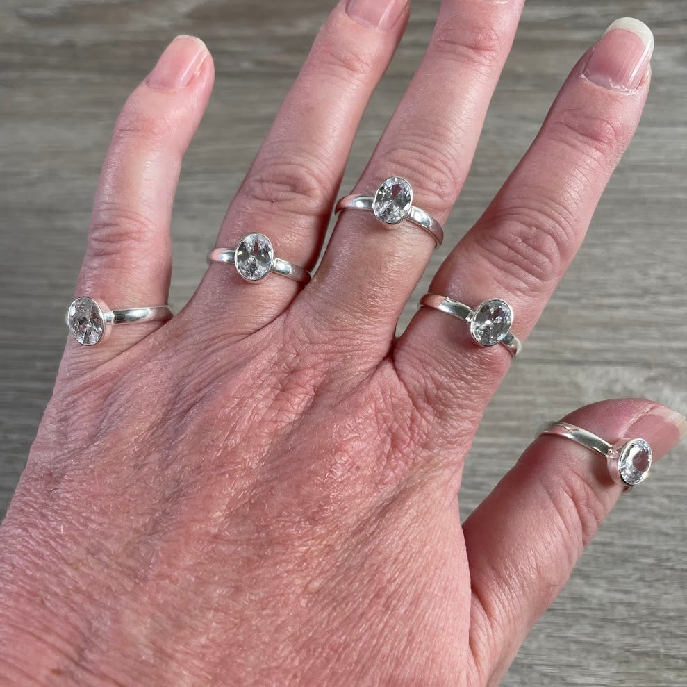 Sparkling cubic zirconia rings in sterling silver for wholesale fashion jewelry