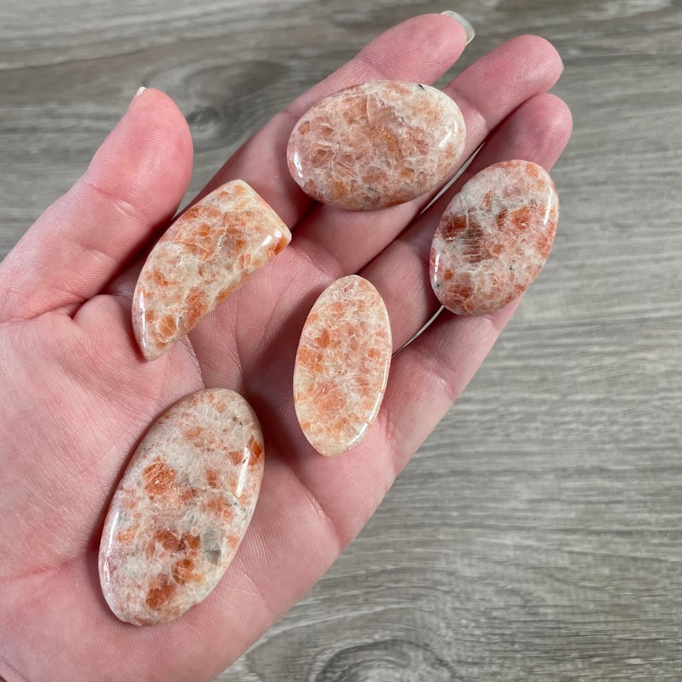 sunstone gemstone cabochons for handmade necklaces bracelets rings and pendants