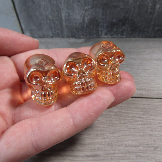 Aura Electroplated Glass Skulls