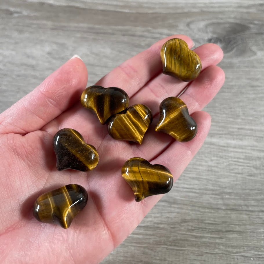 Keystone Crystals tiger eye 25mm gemstone puffy hearts for wholesale gifts