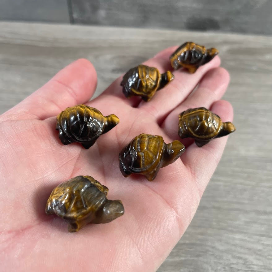 Wholesale tiger eye small shaped turtle figurines