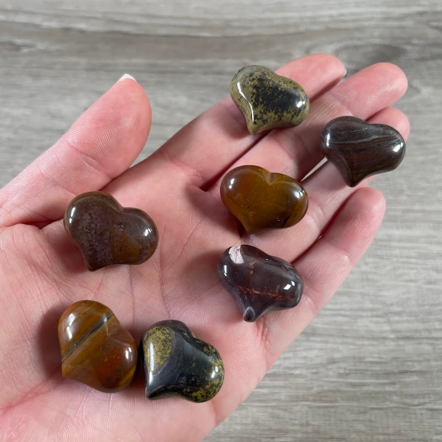 tiger iron 25mm gemstone puffy hearts bulk orders