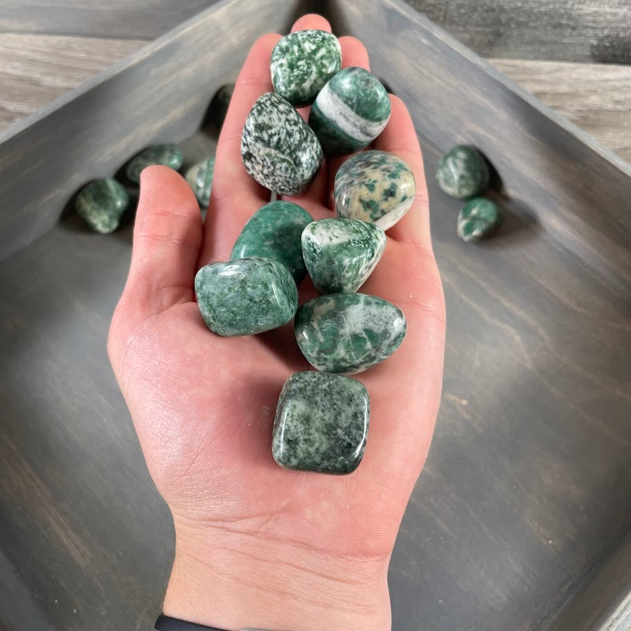 Tumbled China Jade stones 1 pound bulk lot polished green gemstones