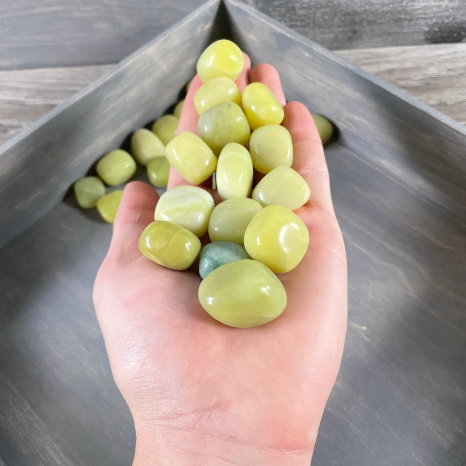 Tumbled serpentine stones 1 pound bulk lot of polished green gemstones