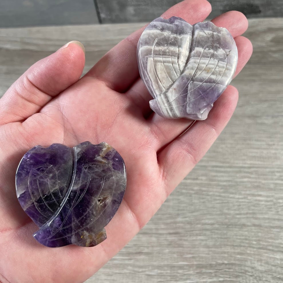 wholesale assorted gemstone angel wing carvings