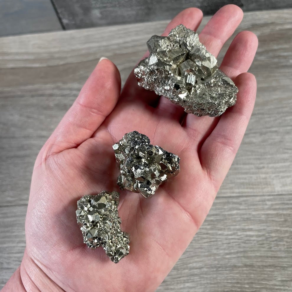 Natural pyrite cluster raw metallic crystal mineral specimen