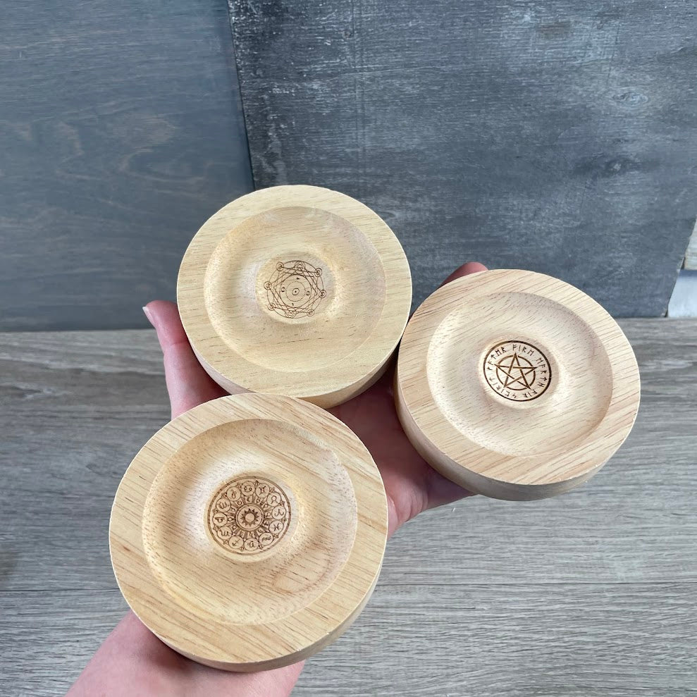 Wholesale wooden stand for crystals and spheres 4 inch display base