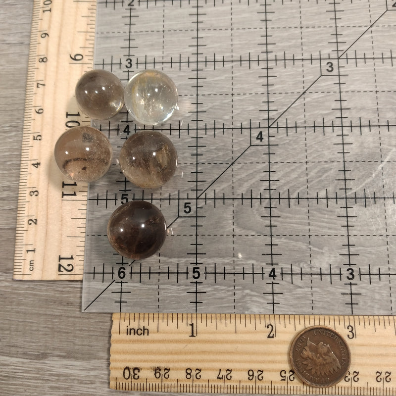 Clear to Smoky Quartz 18-27mm Sphere