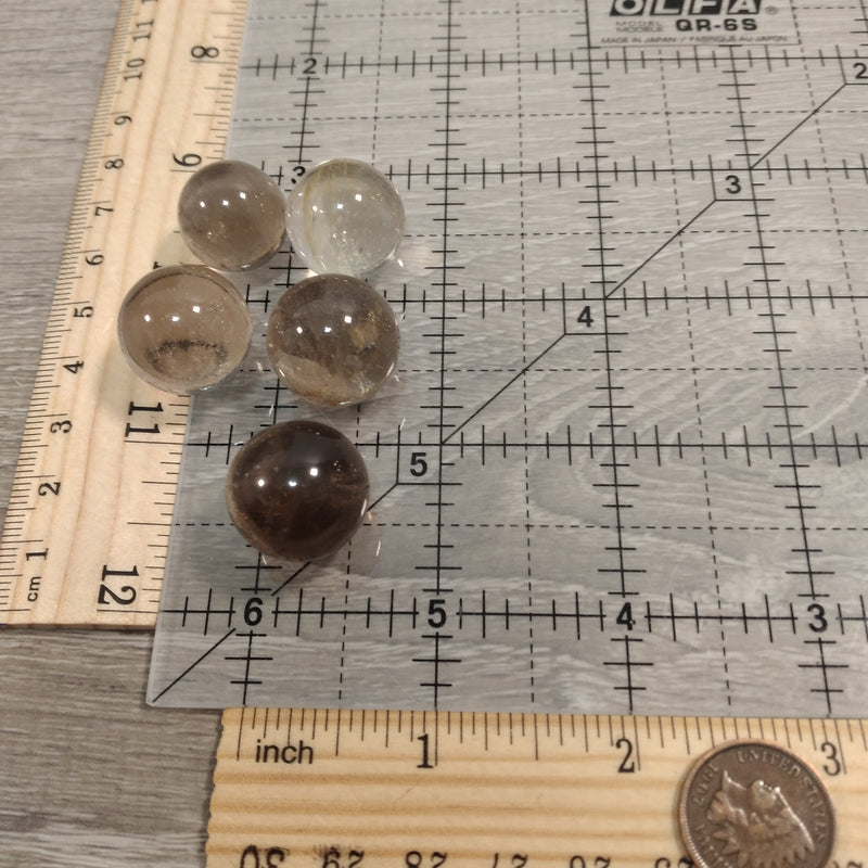 Clear to Smoky Quartz 18-27mm Sphere