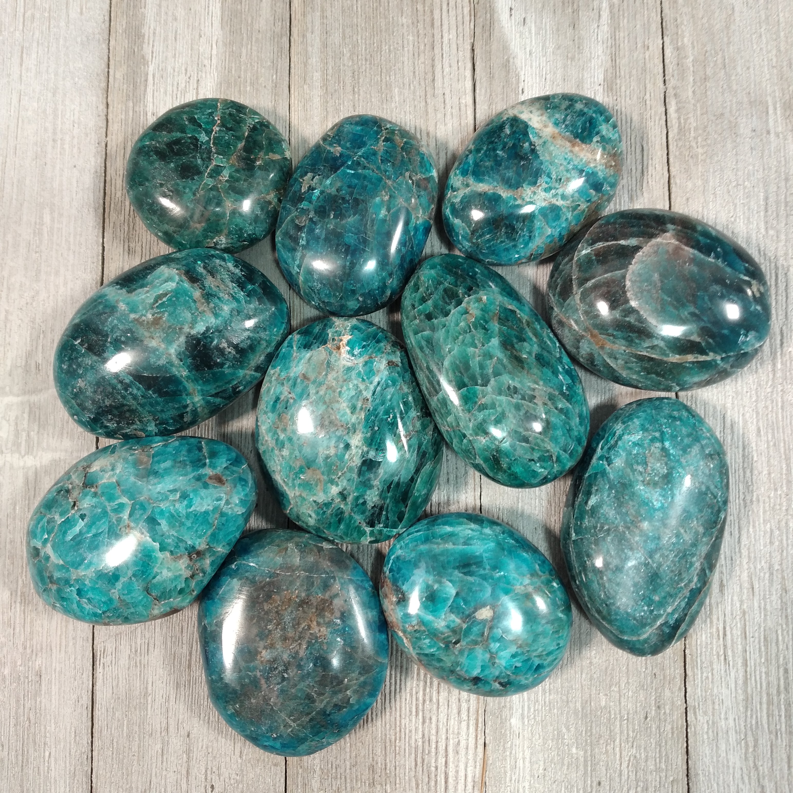 Blue Apatite Small Palm Stone 1.75 inch