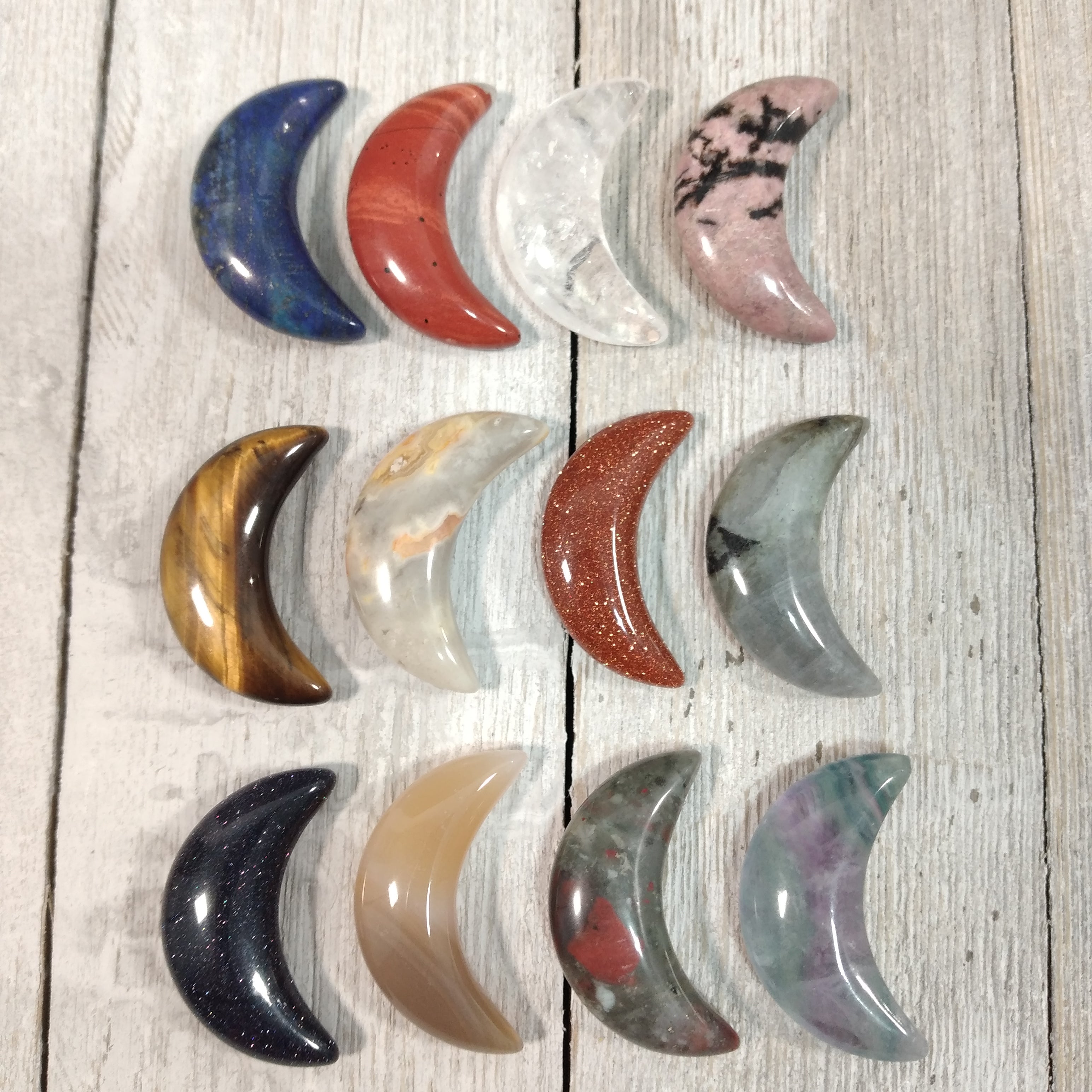 Moons Assorted Gemstones 1 Inch