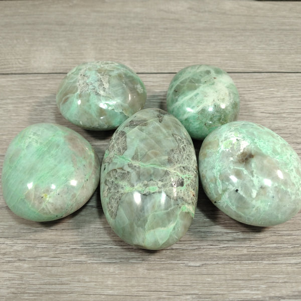 Green Moonstone Garnierite Palm Stone