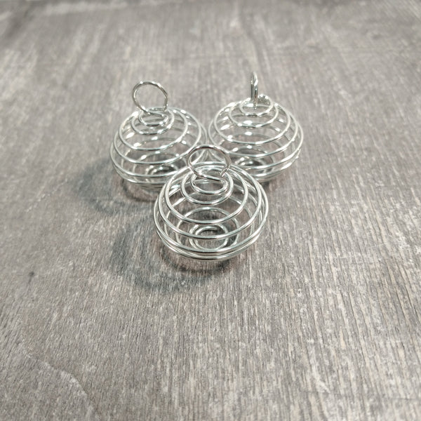 Spiral Wire Cage For Crystal Pendant Pack of 100