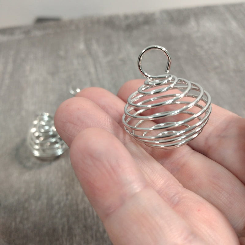 Spiral Wire Cage For Crystal Pendant Pack of 100