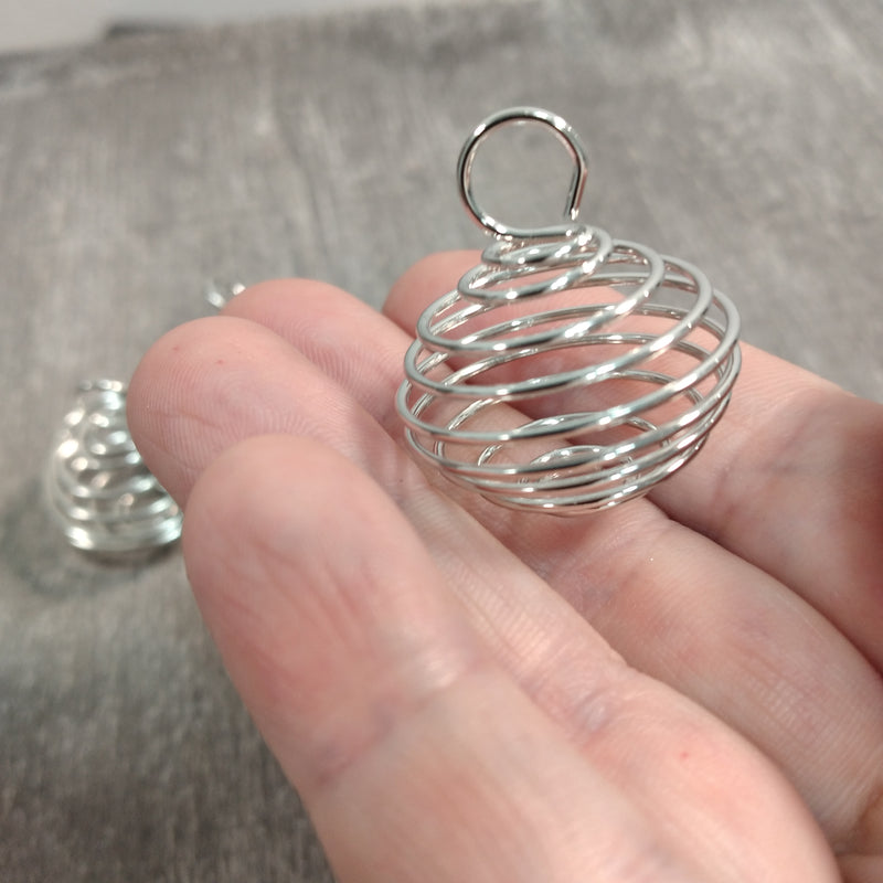 Spiral Wire Cage For Crystal Pendant Pack of 100