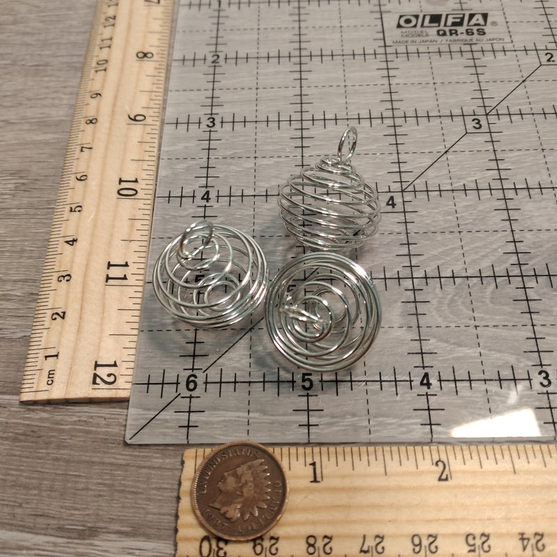 Spiral Wire Cage For Crystal Pendant Pack of 100