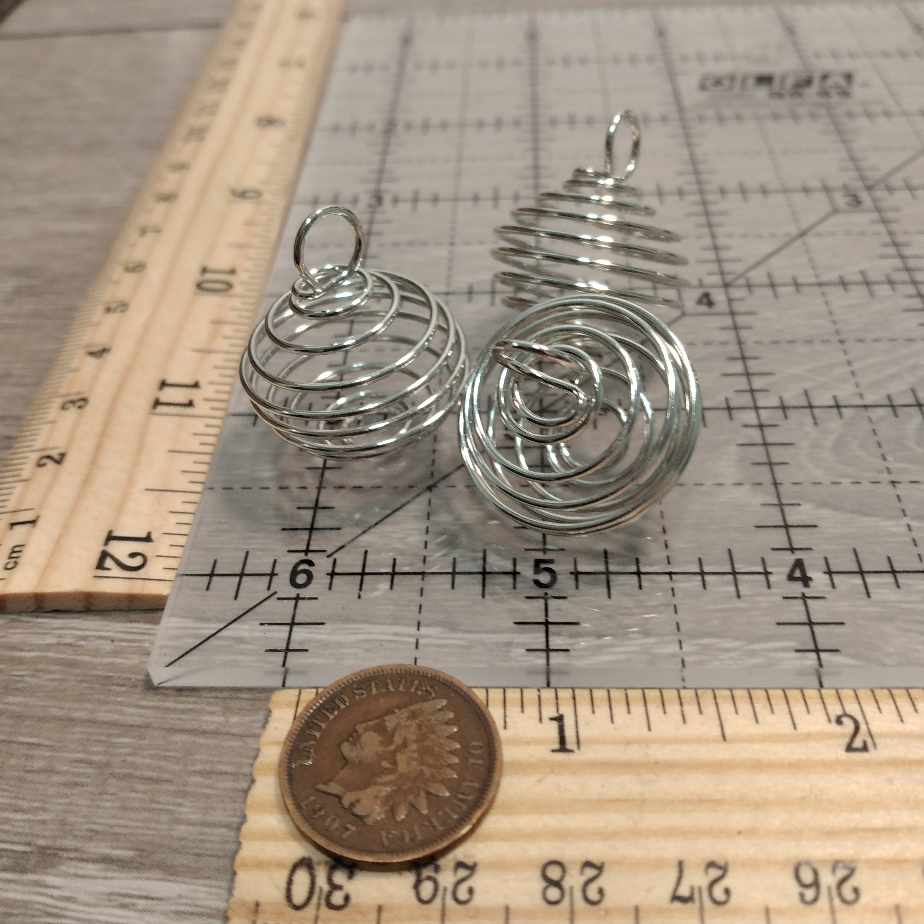 Spiral Wire Cage For Crystal Pendant Pack of 100