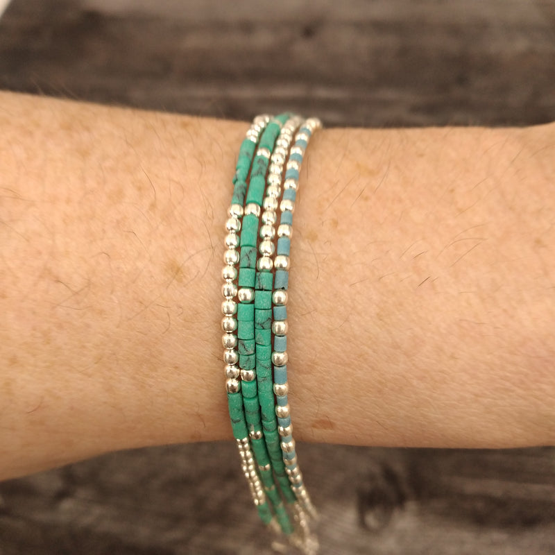 Sterling Silver Adjustable Bracelet/Anklet - Assorted Style and Stone