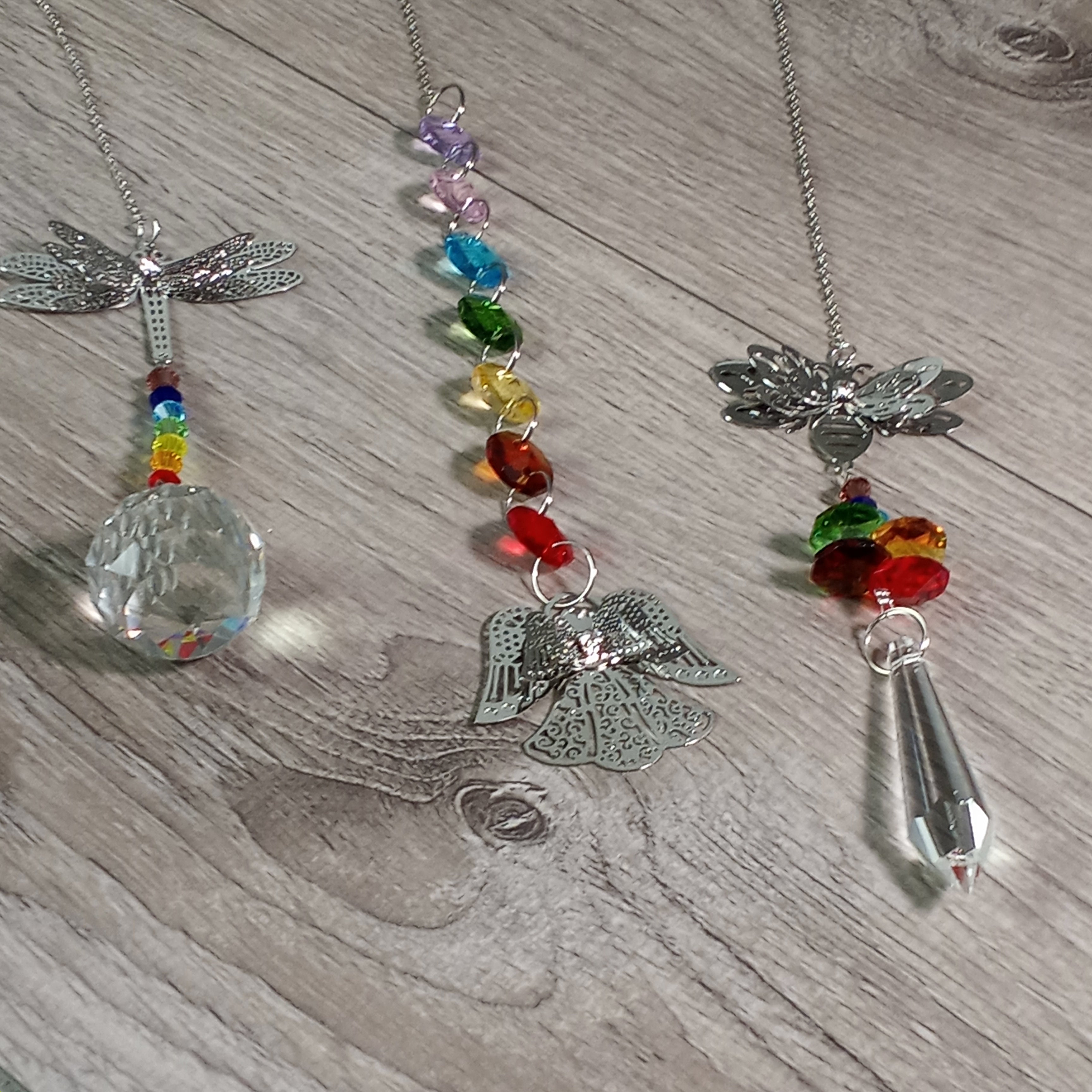 Suncatchers Faceted Rainbow Beaded Hanging Prisms