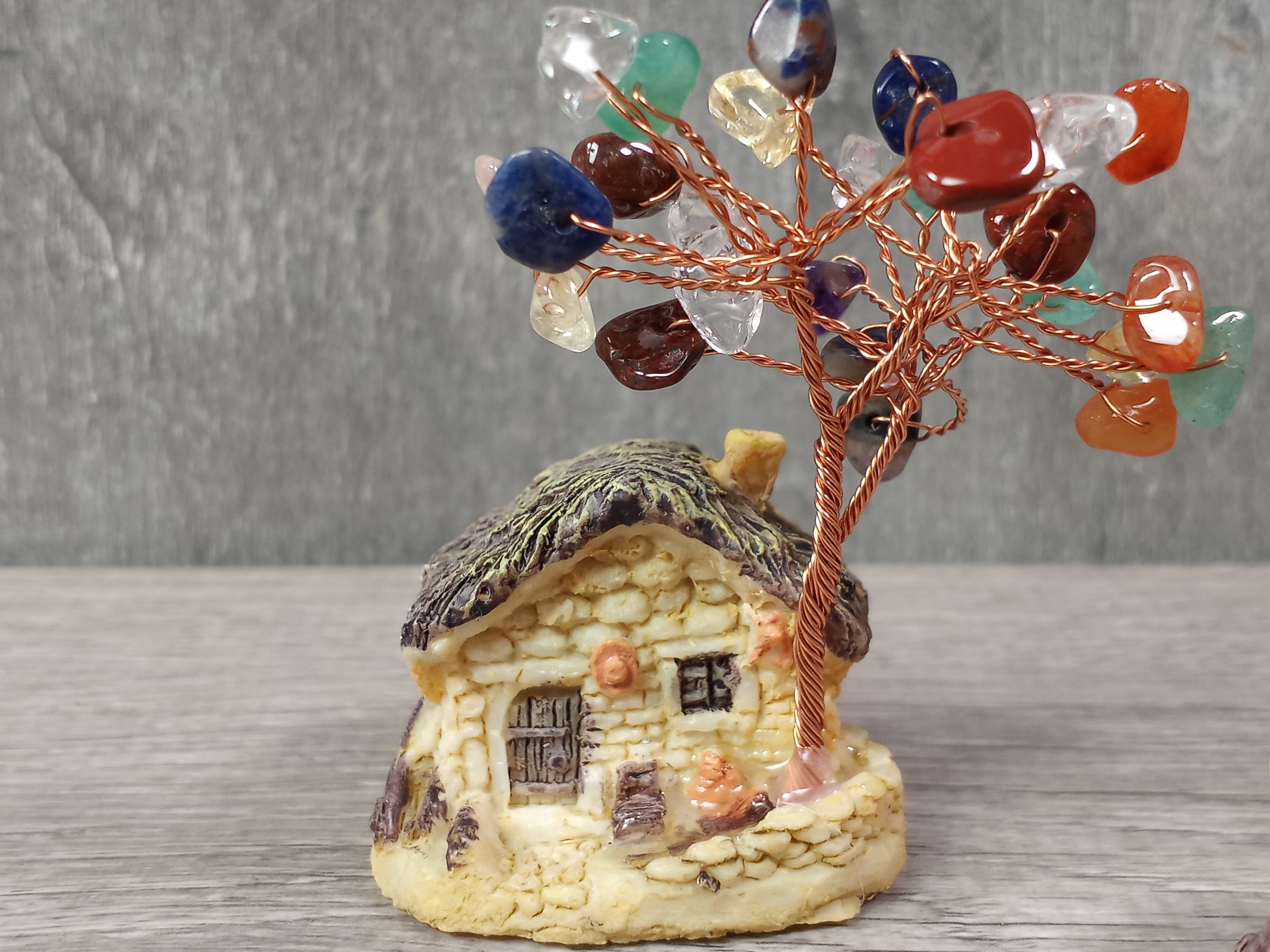 Crystals Tree with Fairy House