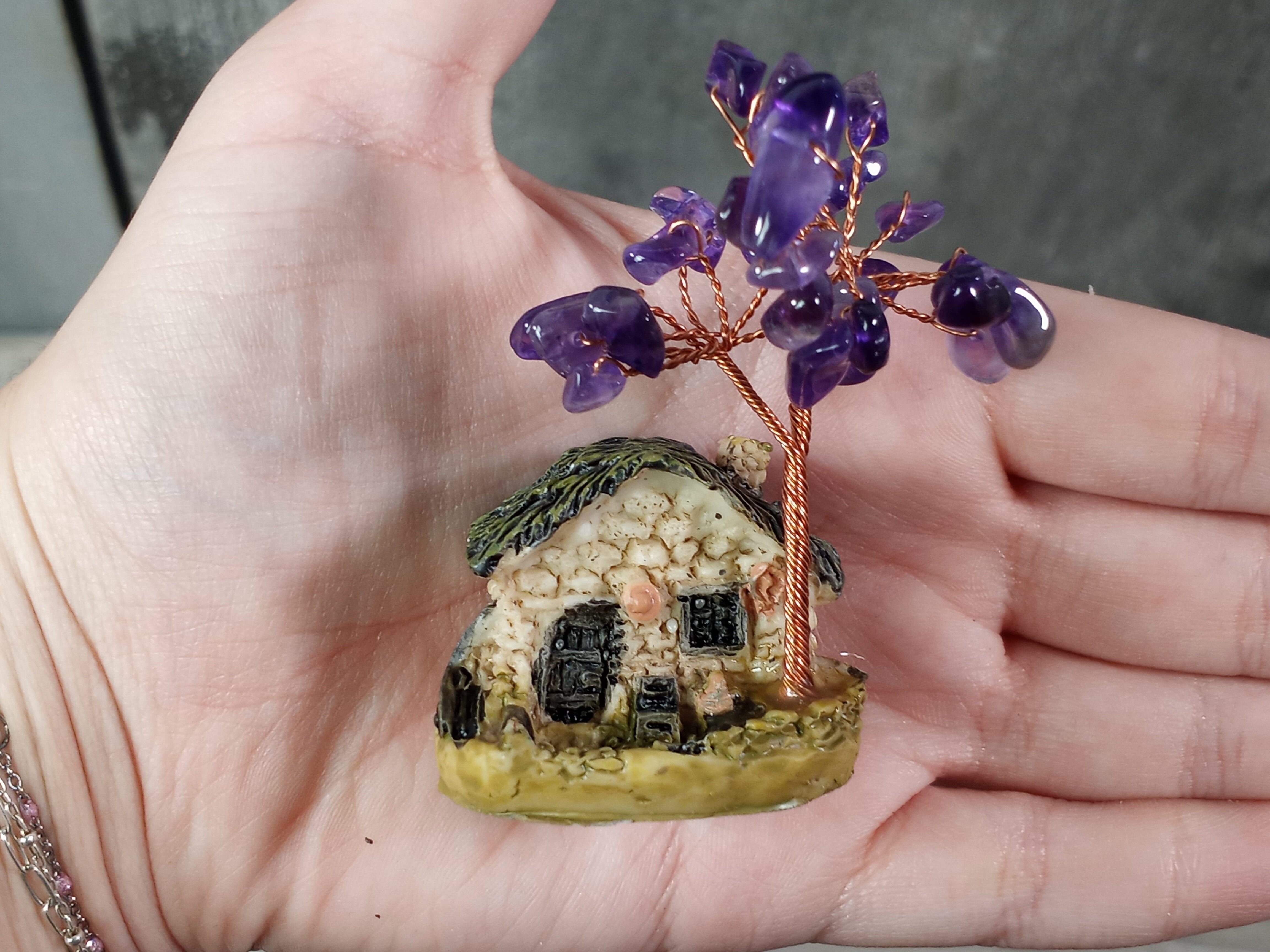 Crystals Tree with Fairy House