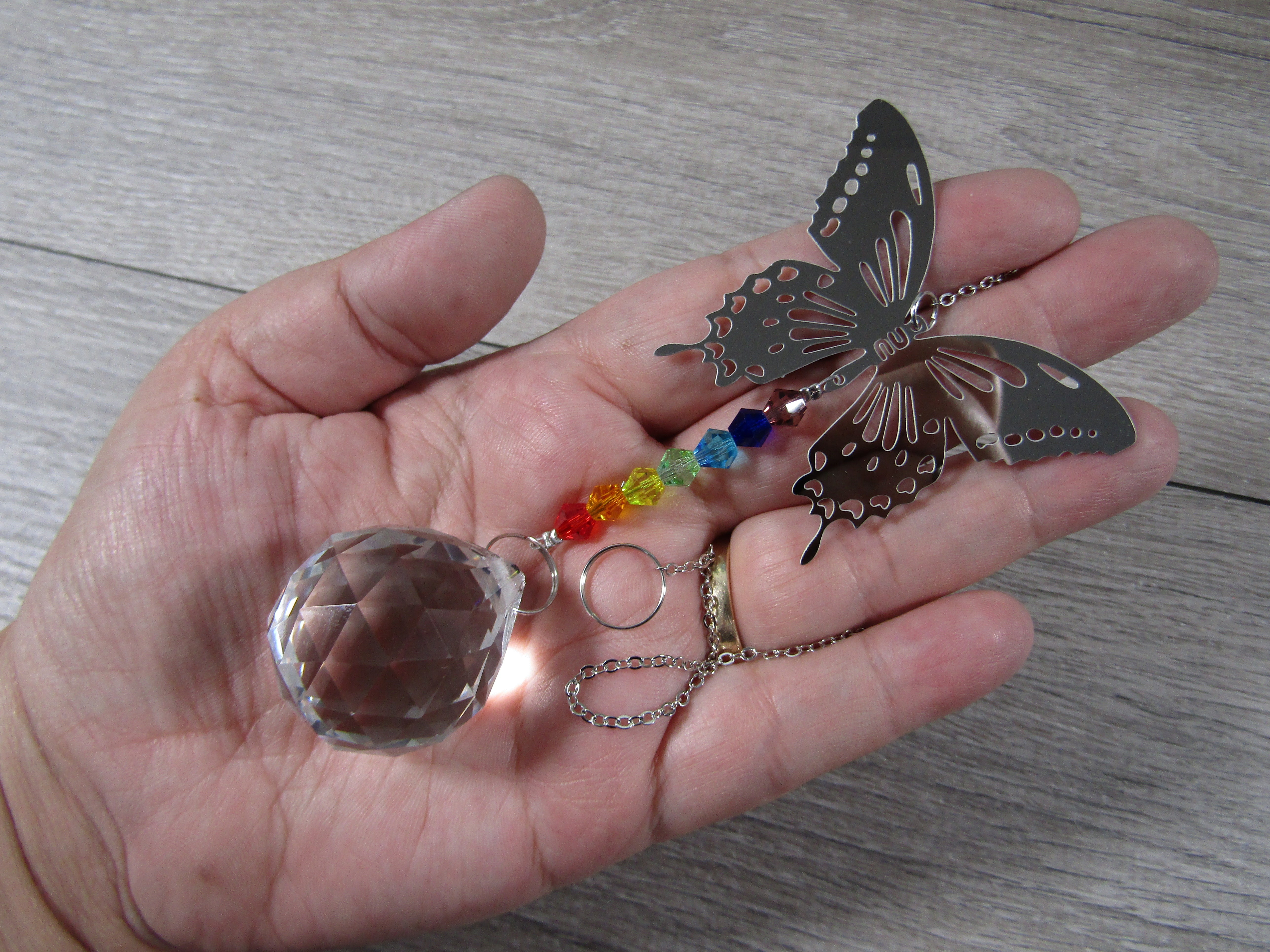 Suncatchers Faceted Rainbow Beaded Hanging Prisms